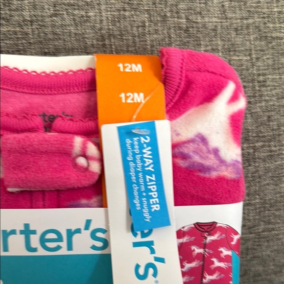 NWT Carter's Pink Fleece Footie Pajama - Picture 4 of 9